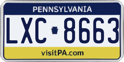 PA license plate LXC8663