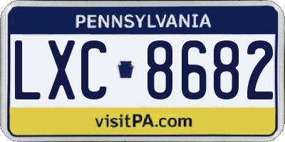 PA license plate LXC8682