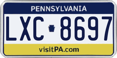 PA license plate LXC8697