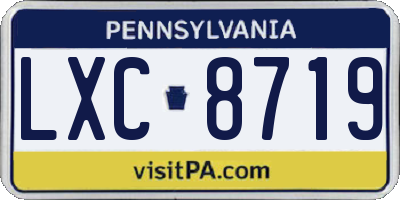 PA license plate LXC8719