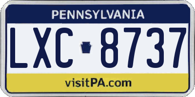 PA license plate LXC8737