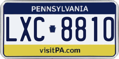 PA license plate LXC8810