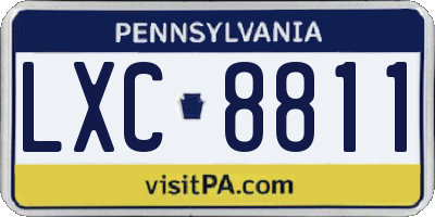 PA license plate LXC8811