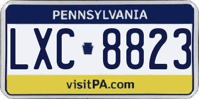 PA license plate LXC8823
