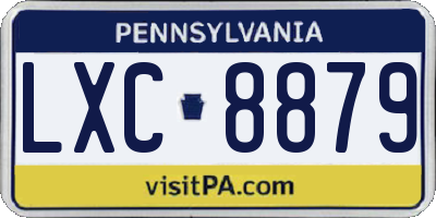 PA license plate LXC8879