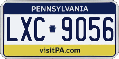 PA license plate LXC9056