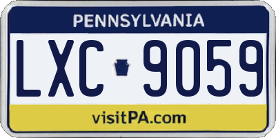 PA license plate LXC9059