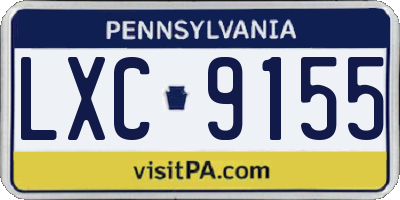 PA license plate LXC9155