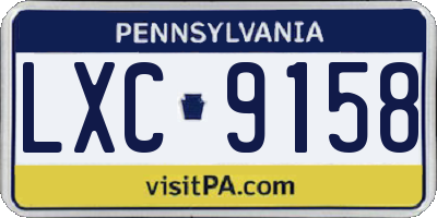 PA license plate LXC9158