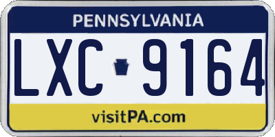 PA license plate LXC9164