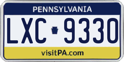 PA license plate LXC9330