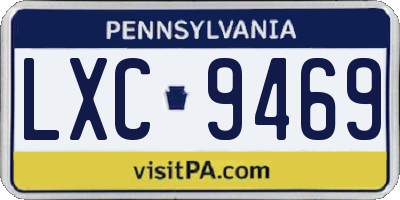 PA license plate LXC9469