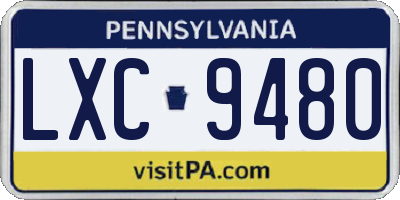 PA license plate LXC9480