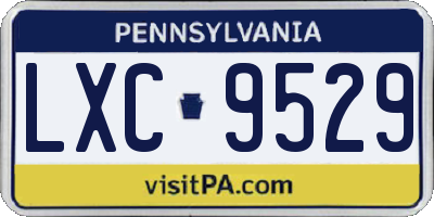 PA license plate LXC9529