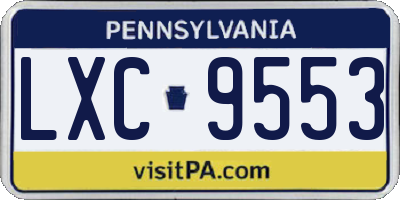 PA license plate LXC9553