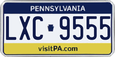 PA license plate LXC9555