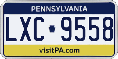 PA license plate LXC9558