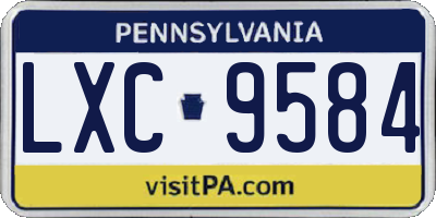 PA license plate LXC9584