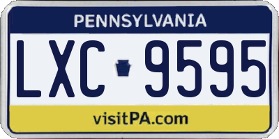 PA license plate LXC9595
