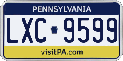 PA license plate LXC9599