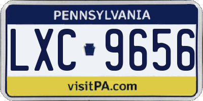 PA license plate LXC9656