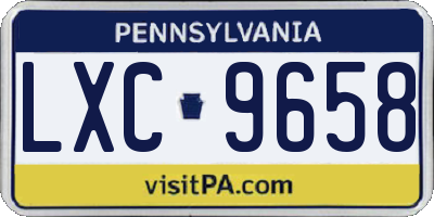 PA license plate LXC9658