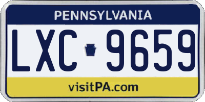 PA license plate LXC9659