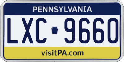 PA license plate LXC9660