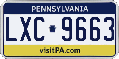 PA license plate LXC9663