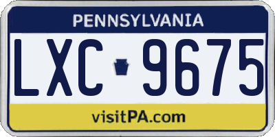 PA license plate LXC9675