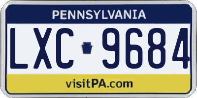 PA license plate LXC9684