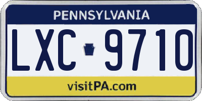 PA license plate LXC9710