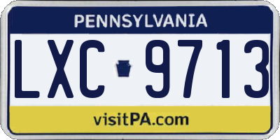 PA license plate LXC9713