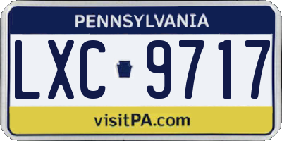 PA license plate LXC9717