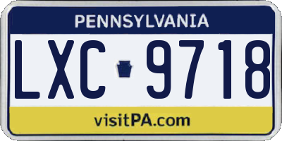 PA license plate LXC9718
