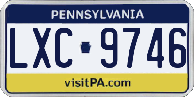 PA license plate LXC9746