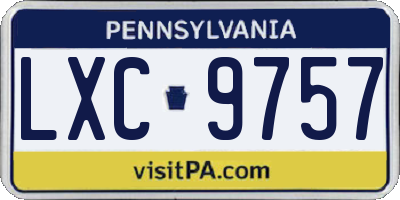 PA license plate LXC9757
