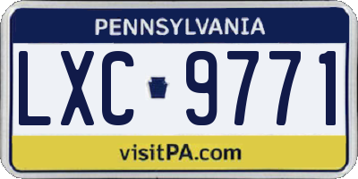 PA license plate LXC9771