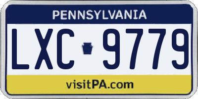 PA license plate LXC9779