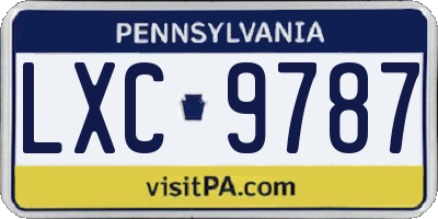 PA license plate LXC9787