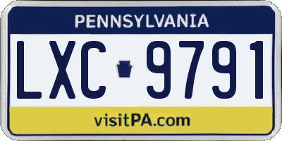 PA license plate LXC9791