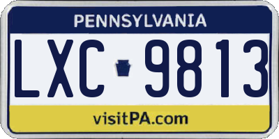 PA license plate LXC9813