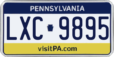 PA license plate LXC9895