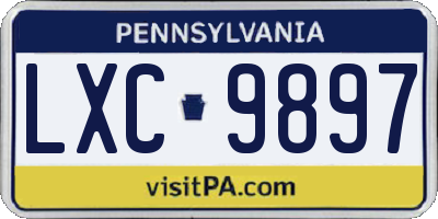 PA license plate LXC9897