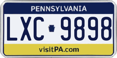 PA license plate LXC9898