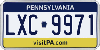 PA license plate LXC9971