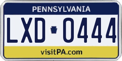 PA license plate LXD0444