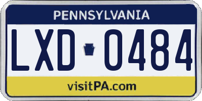 PA license plate LXD0484