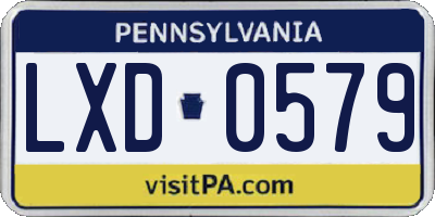 PA license plate LXD0579