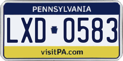 PA license plate LXD0583